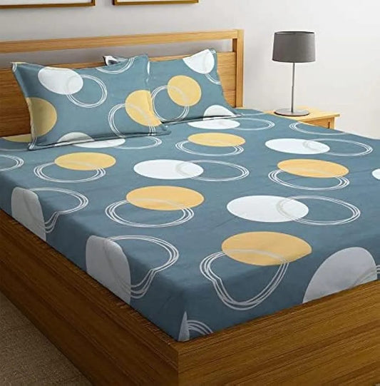 Floral Printed Cotton Bed Sheet with 2 Pillow Covers