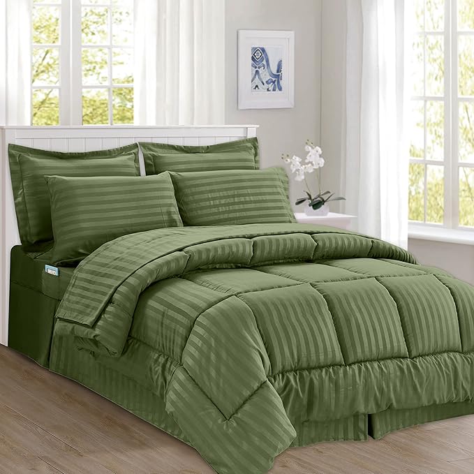 Solid Striped Cotton Beding Set