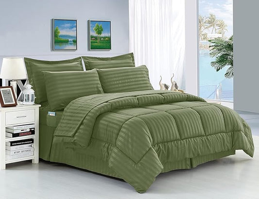 Solid Striped Cotton Beding Set