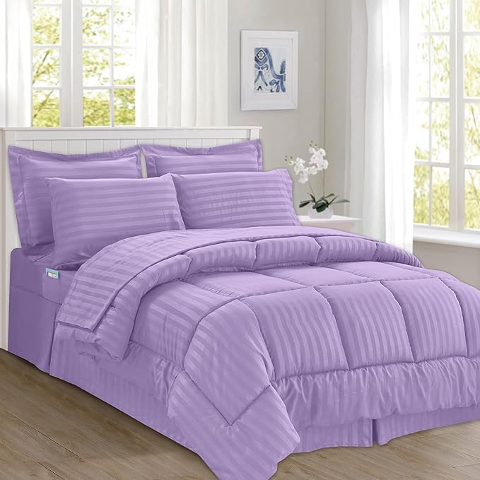 Solid Striped Cotton Beding Set