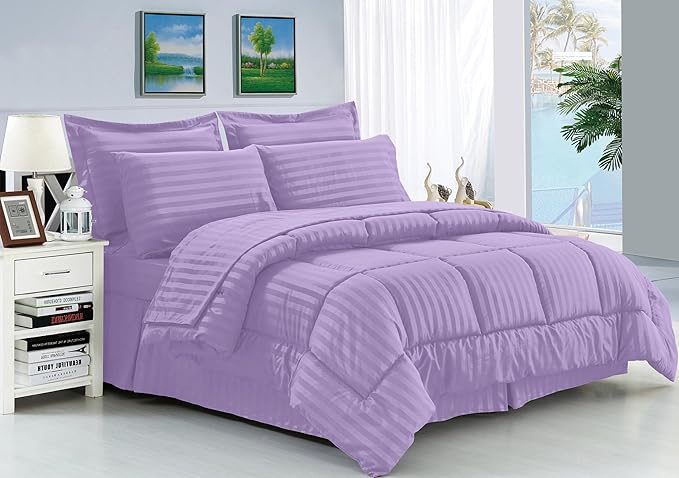 Solid Striped Cotton Beding Set