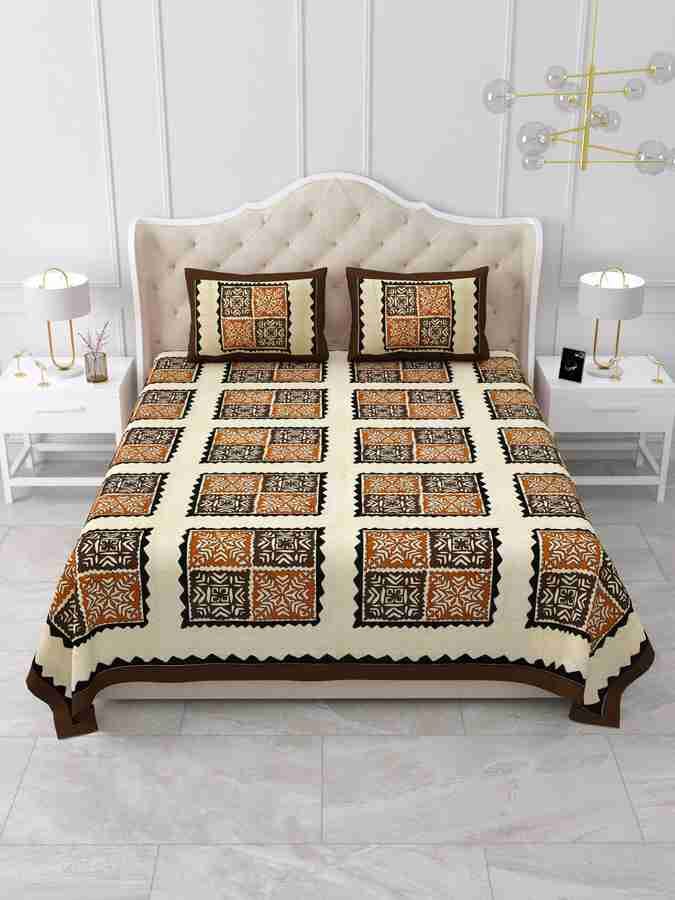 Cotton Printed  Bed Sheet with 2 Pillow Covers
