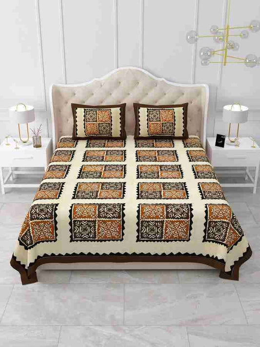 Cotton Printed  Bed Sheet with 2 Pillow Covers