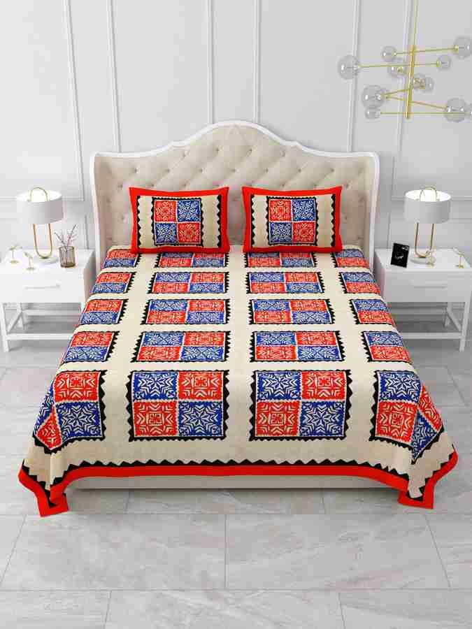 Cotton Printed  Bed Sheet with 2 Pillow Covers
