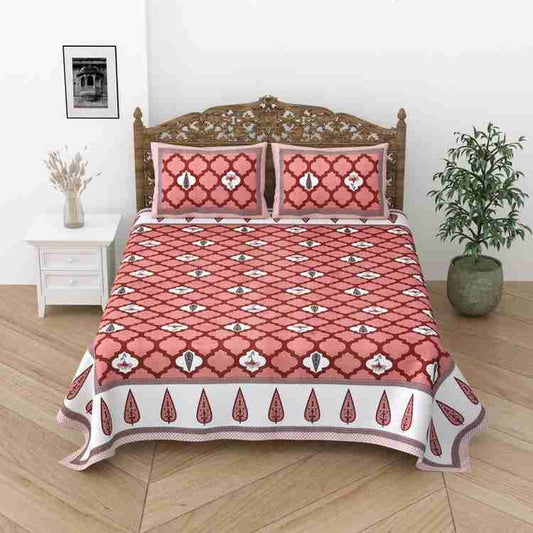 Cotton Printed  Bed Sheet with 2 Pillow Covers