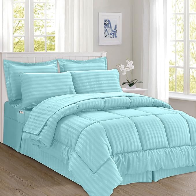 Solid Striped Cotton Beding Set