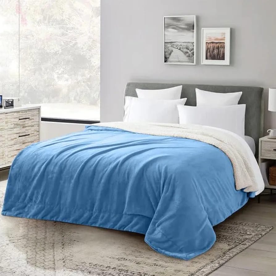 Cozy Reversible Fleece Throw Blanket