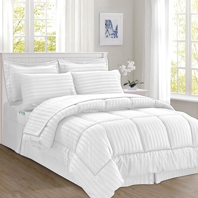 Solid Striped Cotton Beding Set