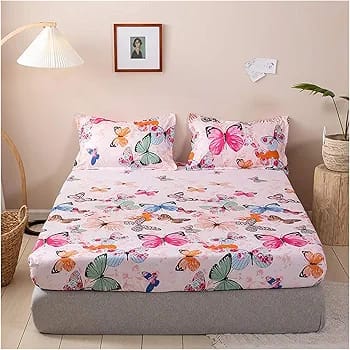 Floral Printed Cotton Bed Sheet with 2 Pillow Covers