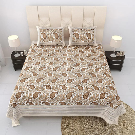 Cotton Printed  Bed Sheet with 2 Pillow Covers