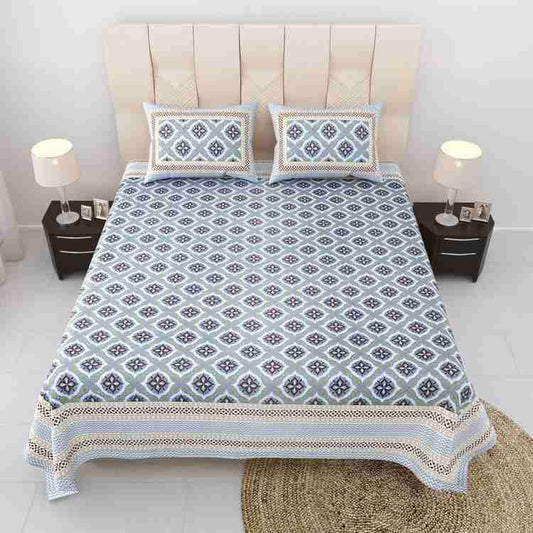 Cotton Printed  Bed Sheet with 2 Pillow Covers