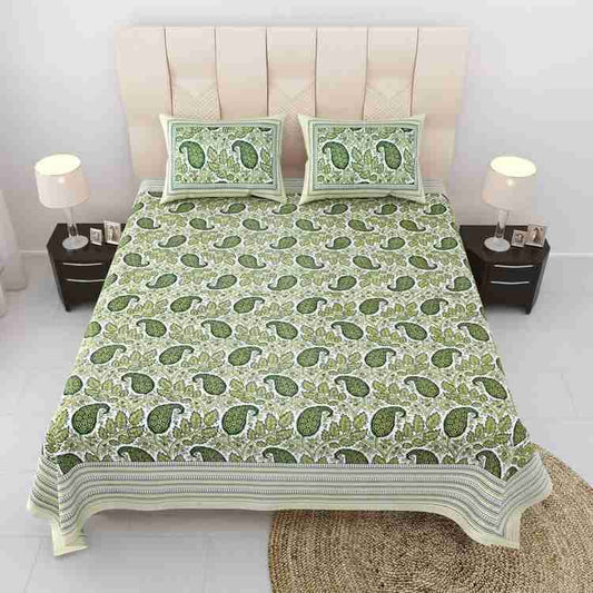 Cotton Printed  Bed Sheet with 2 Pillow Covers