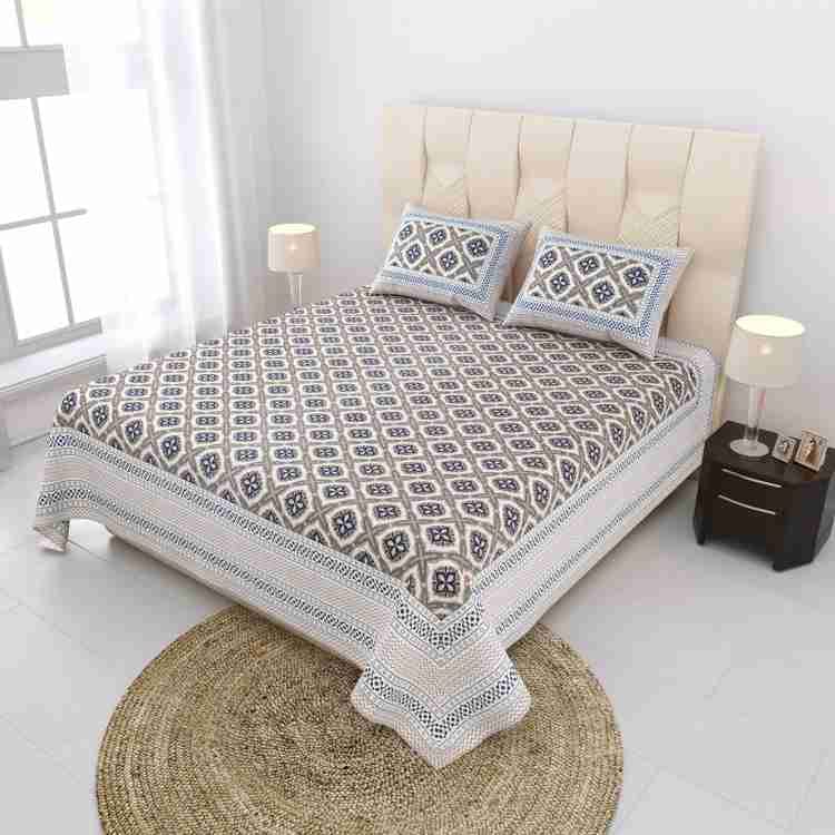 Cotton Printed  Bed Sheet with 2 Pillow Covers