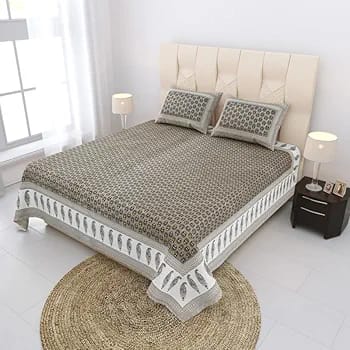 Cotton Printed  Bed Sheet with 2 Pillow Covers