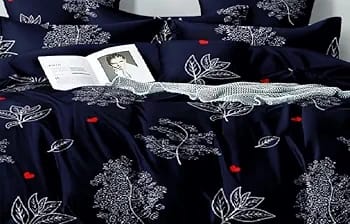 Solid Striped Cotton Bed Sheet with 2 Pillow Covers