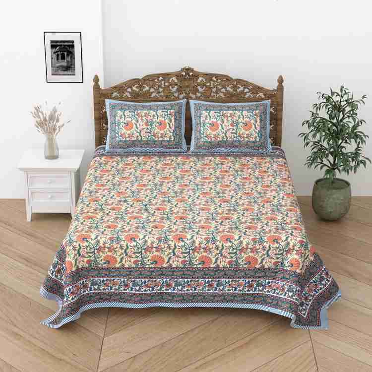 Cotton Printed  Bed Sheet with 2 Pillow Covers
