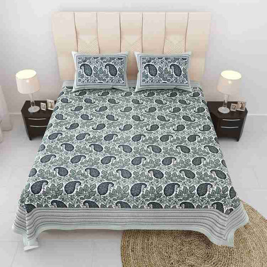 Cotton Printed  Bed Sheet with 2 Pillow Covers