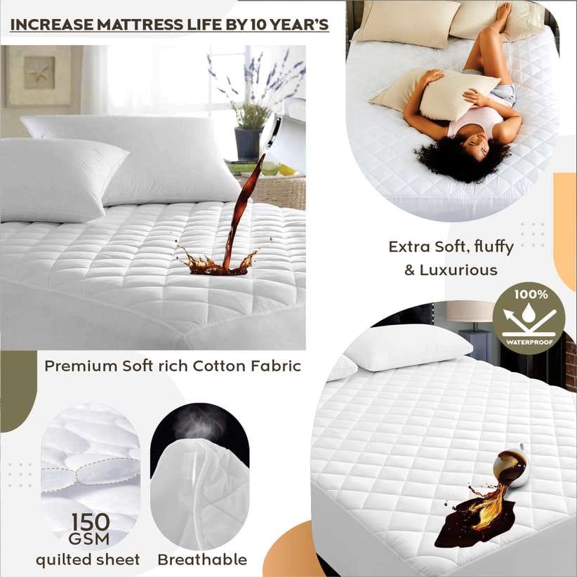 Quilted Fitted microfiber Waterproof Mattress Protector
