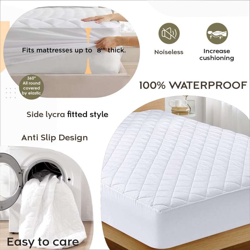 Quilted Fitted microfiber Waterproof Mattress Protector