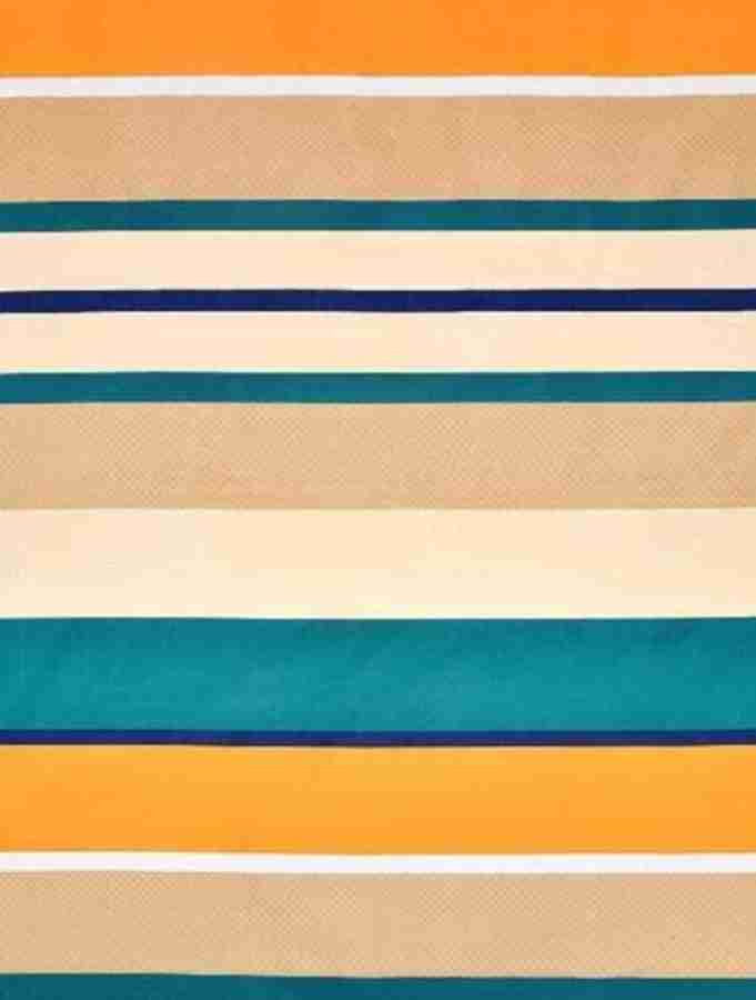 Solid Striped Cotton Bed Sheet with 2 Pillow Covers
